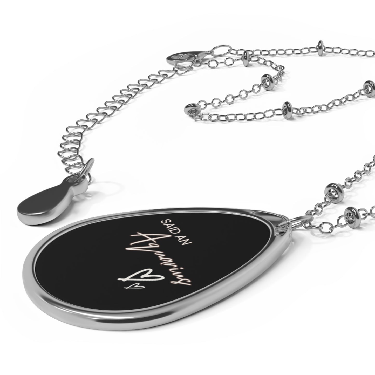 Said An Aquarius Pendant Necklace With White Card