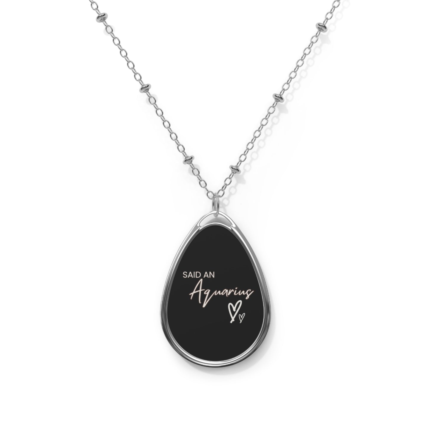 Said An Aquarius Pendant Necklace With White Card