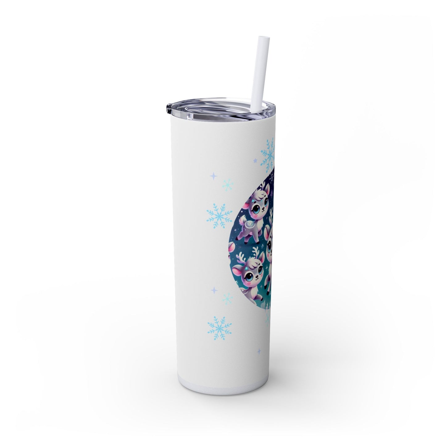 Reindeer Aquarius Games Skinny Tumbler with Straw, 20oz