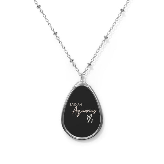 Said An Aquarius Pendant Necklace With White Card