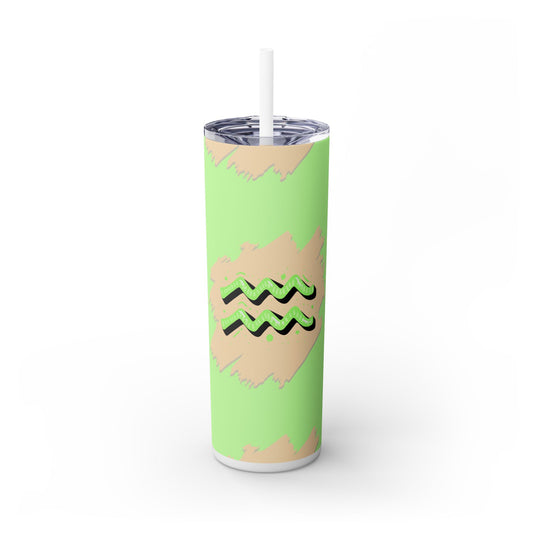 Jade Waves Skinny Tumbler with Straw, 20oz