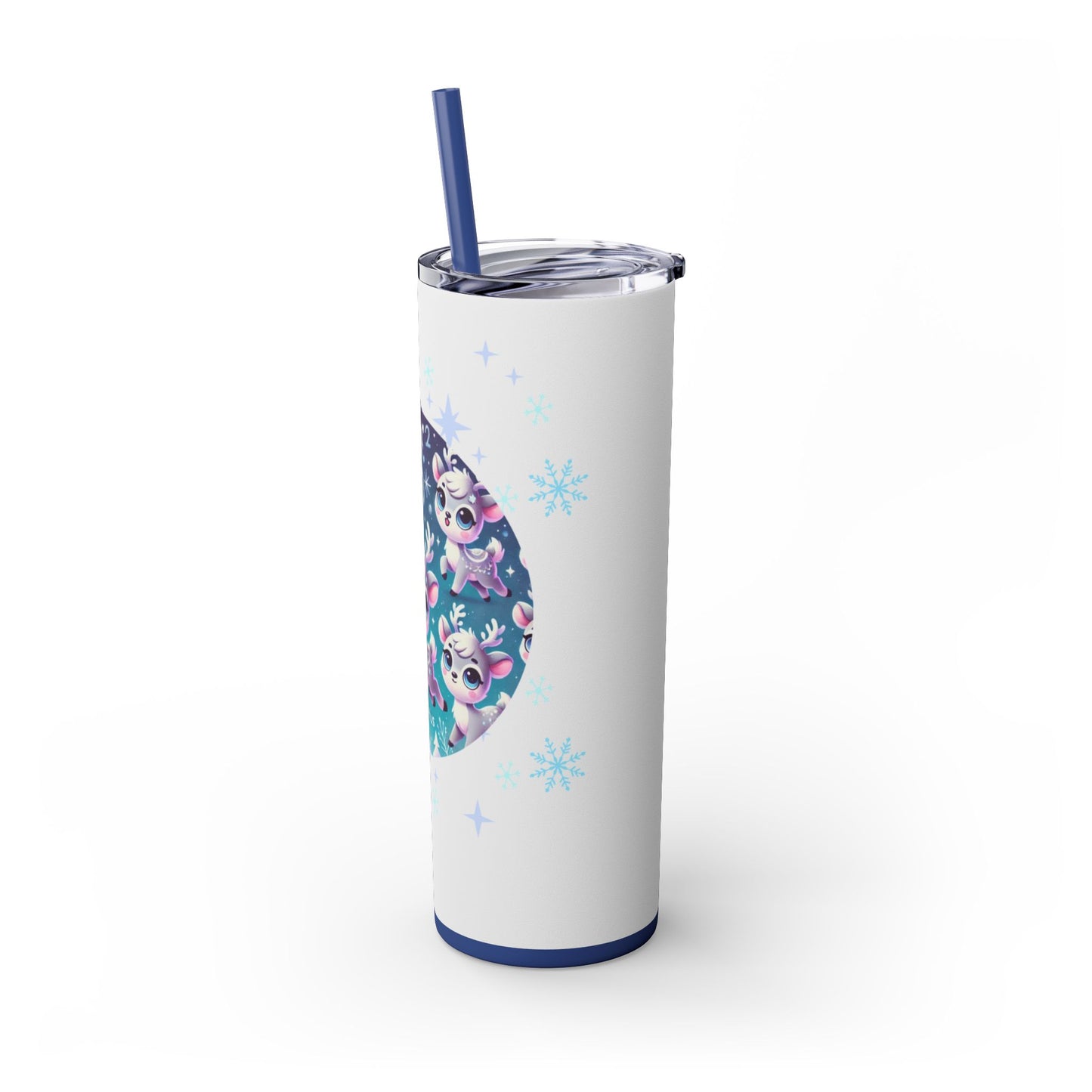 Reindeer Aquarius Games Skinny Tumbler with Straw, 20oz