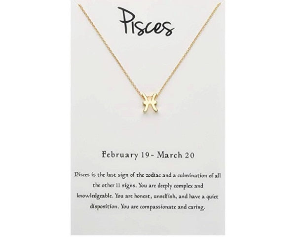 Birthday Gifts 12 Constellation Zodiac Pendant Necklace With White Card