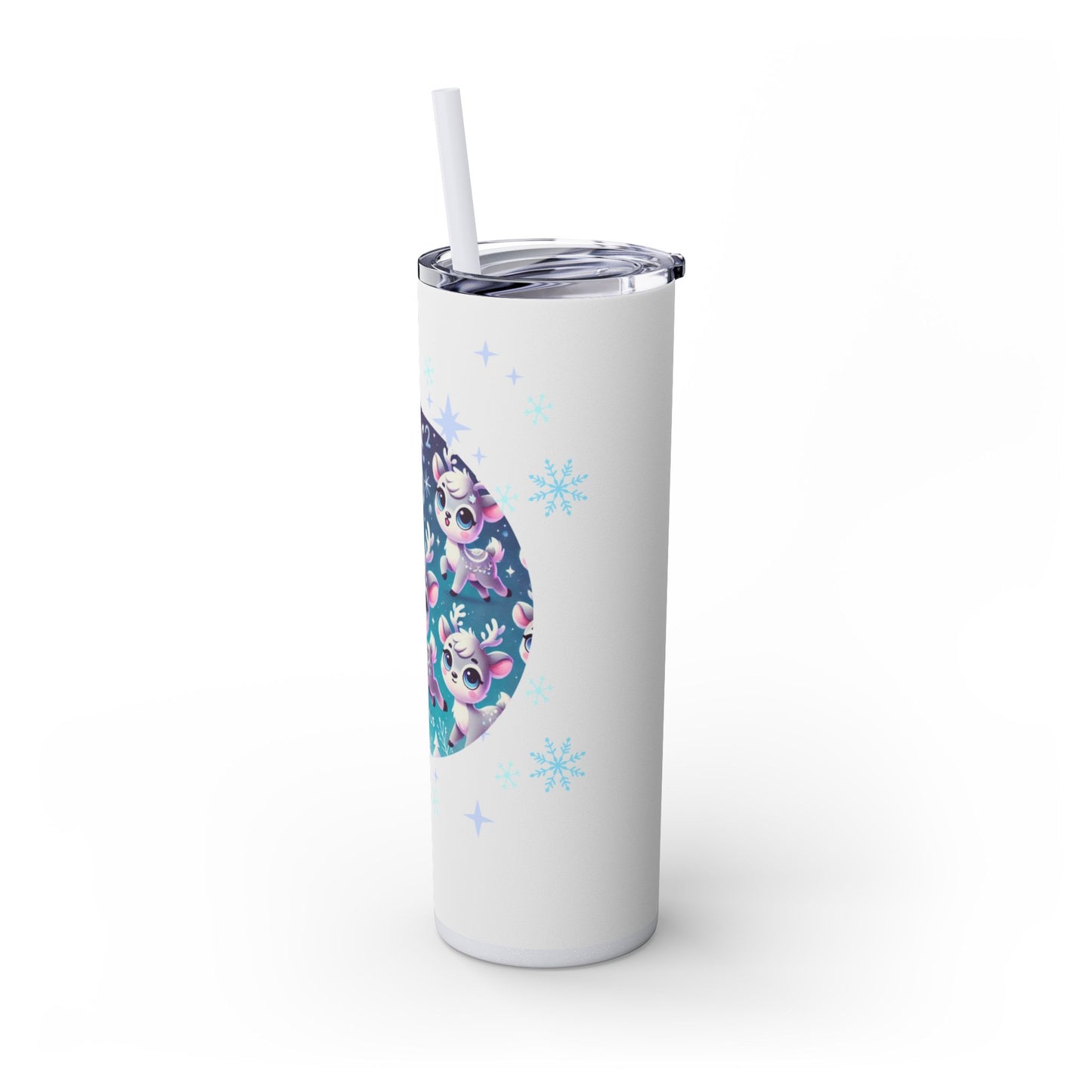 Reindeer Aquarius Games Skinny Tumbler with Straw, 20oz