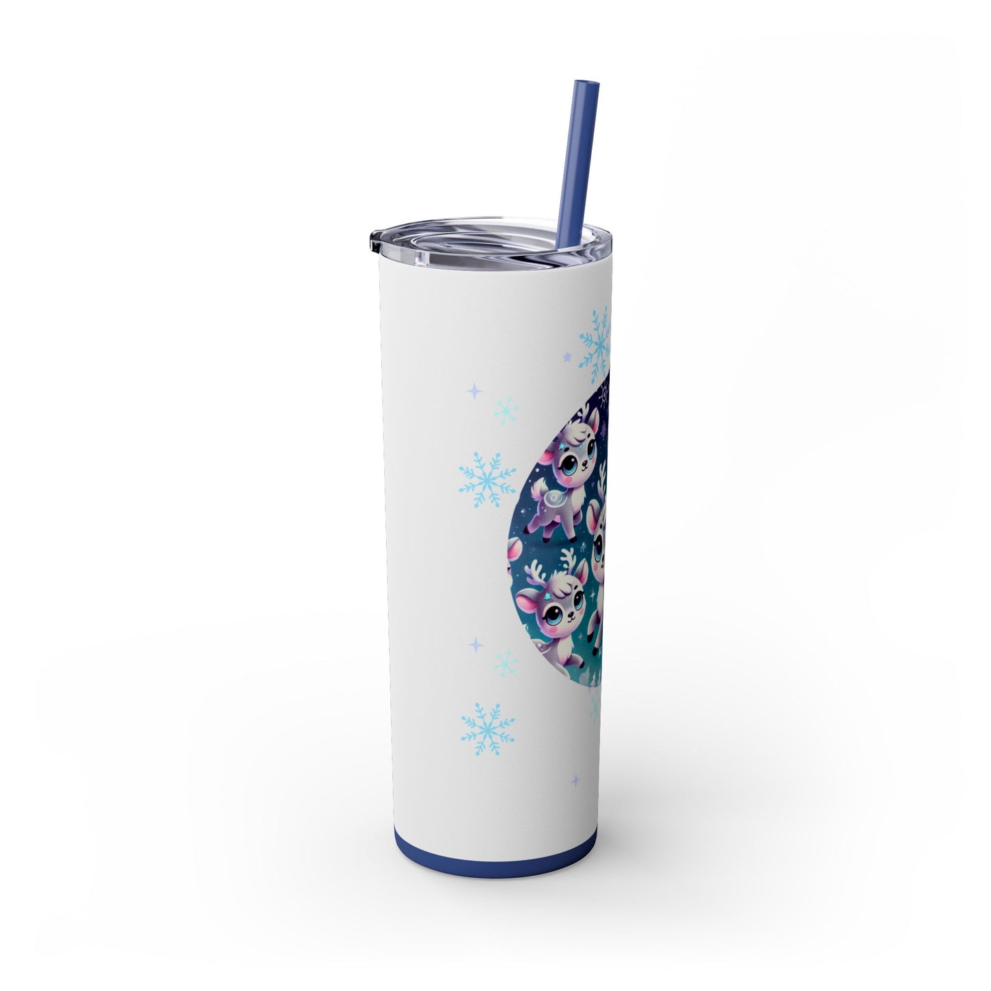 Reindeer Aquarius Games Skinny Tumbler with Straw, 20oz